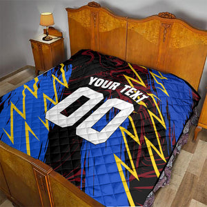 Personalized Antigua And Barbuda Cricket Quilt Falcons Caribbean Lightning Abstract Graphic