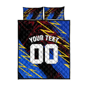 Personalized Antigua And Barbuda Cricket Quilt Bed Set Falcons Caribbean Lightning Abstract Graphic