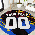 Personalized Antigua And Barbuda Cricket Round Carpet Falcons Caribbean Lightning Abstract Graphic
