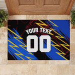 Personalized Antigua And Barbuda Cricket Rubber Doormat Falcons Caribbean Lightning Abstract Graphic