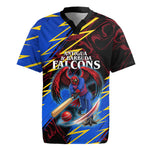 Personalized Antigua And Barbuda Cricket Rugby Jersey Falcons Caribbean Lightning Abstract Graphic