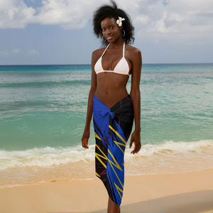Personalized Antigua And Barbuda Cricket Sarong Falcons Caribbean Lightning Abstract Graphic