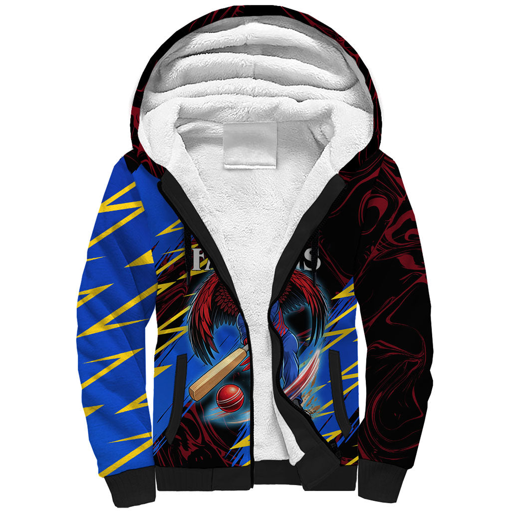 Personalized Antigua And Barbuda Cricket Sherpa Hoodie Falcons Caribbean Lightning Abstract Graphic