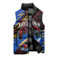 Personalized Antigua And Barbuda Cricket Sleeveless Puffer Jacket Falcons Caribbean Lightning Abstract Graphic