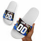 Personalized Antigua And Barbuda Cricket Slide Sandals Falcons Caribbean Lightning Abstract Graphic