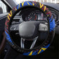 Antigua And Barbuda Cricket Steering Wheel Cover Falcons Caribbean Lightning Abstract Graphic