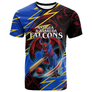 Personalized Antigua And Barbuda Cricket T shirt Falcons Caribbean Lightning Abstract Graphic