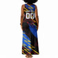 Personalized Antigua And Barbuda Cricket Tank Maxi Dress Falcons Caribbean Lightning Abstract Graphic