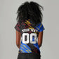 Personalized Antigua And Barbuda Cricket Women V-Neck T-Shirt Falcons Caribbean Lightning Abstract Graphic