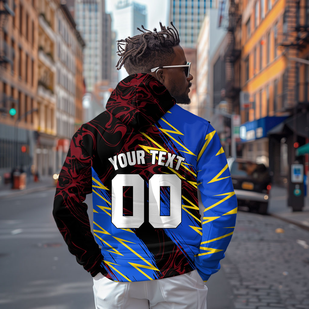 Personalized Antigua And Barbuda Cricket Zip Hoodie Falcons Caribbean Lightning Abstract Graphic