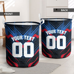 Personalized Antigua And Barbuda Cricket Falcons Laundry Basket Abstract Hexagon Pattern Sport