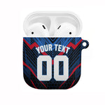 Personalized Antigua And Barbuda Cricket Falcons AirPods Case Abstract Hexagon Pattern Sport
