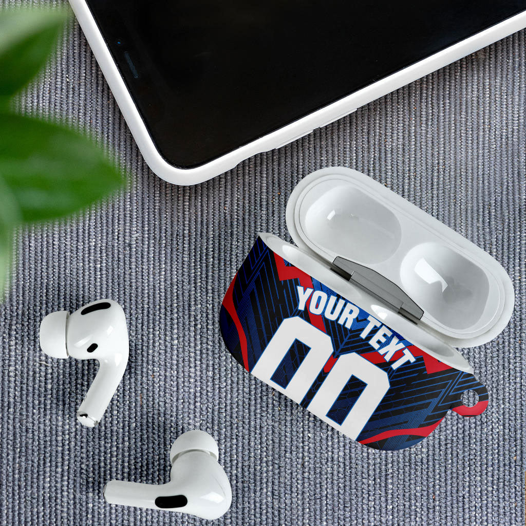 Personalized Antigua And Barbuda Cricket Falcons AirPods Case Abstract Hexagon Pattern Sport