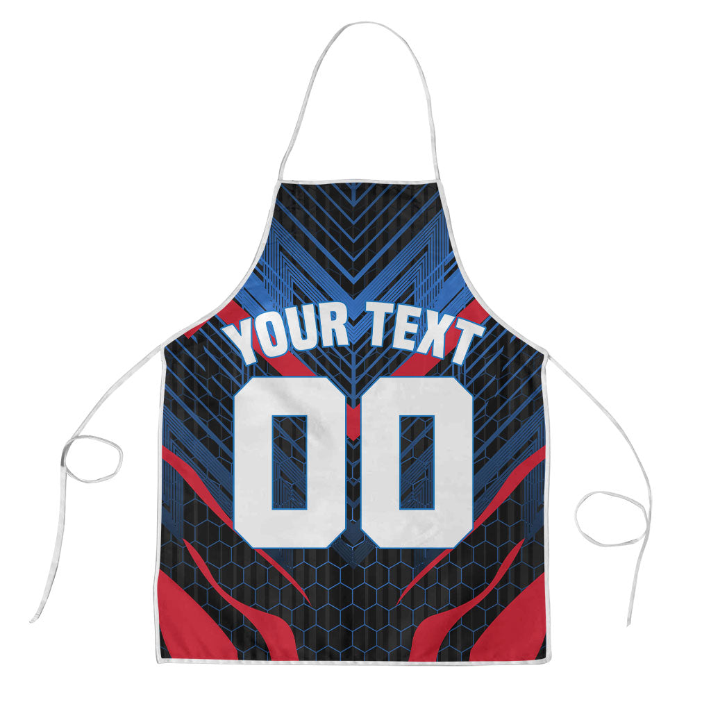Personalized Antigua And Barbuda Cricket Falcons Apron Abstract Hexagon Pattern Sport