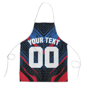 Personalized Antigua And Barbuda Cricket Falcons Apron Abstract Hexagon Pattern Sport