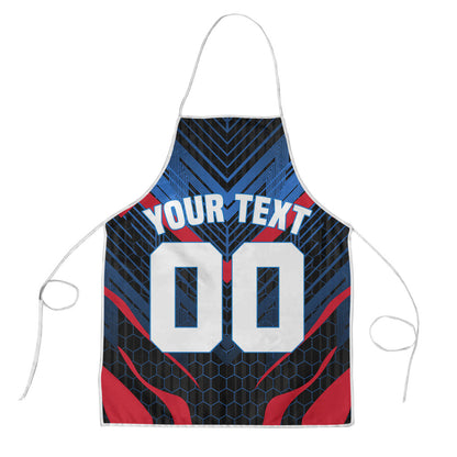 Personalized Antigua And Barbuda Cricket Falcons Apron Abstract Hexagon Pattern Sport