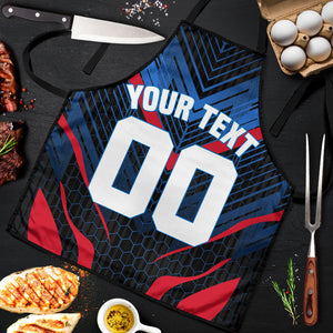 Personalized Antigua And Barbuda Cricket Falcons Apron Abstract Hexagon Pattern Sport
