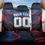 Personalized Antigua And Barbuda Cricket Falcons Back Car Seat Cover Abstract Hexagon Pattern Sport