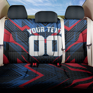 Personalized Antigua And Barbuda Cricket Falcons Back Car Seat Cover Abstract Hexagon Pattern Sport