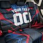 Personalized Antigua And Barbuda Cricket Falcons Back Car Seat Cover Abstract Hexagon Pattern Sport