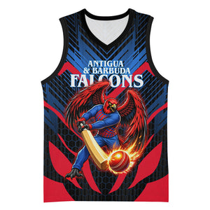 Personalized Antigua And Barbuda Cricket Falcons Basketball Jersey Abstract Hexagon Pattern Sport