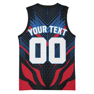 Personalized Antigua And Barbuda Cricket Falcons Basketball Jersey Abstract Hexagon Pattern Sport