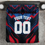 Personalized Antigua And Barbuda Cricket Falcons Bedding Set Abstract Hexagon Pattern Sport