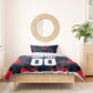 Personalized Antigua And Barbuda Cricket Falcons Bedding Set Abstract Hexagon Pattern Sport