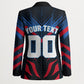 Personalized Antigua And Barbuda Cricket Falcons Blazer Abstract Hexagon Pattern Sport