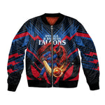 Personalized Antigua And Barbuda Cricket Falcons Bomber Jacket Abstract Hexagon Pattern Sport