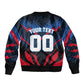 Personalized Antigua And Barbuda Cricket Falcons Bomber Jacket Abstract Hexagon Pattern Sport