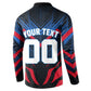 Personalized Antigua And Barbuda Cricket Falcons Button Sweatshirt Abstract Hexagon Pattern Sport