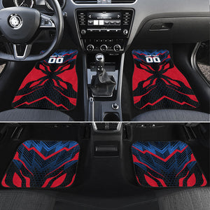Personalized Antigua And Barbuda Cricket Falcons Car Mats Abstract Hexagon Pattern Sport