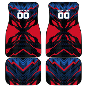 Personalized Antigua And Barbuda Cricket Falcons Car Mats Abstract Hexagon Pattern Sport