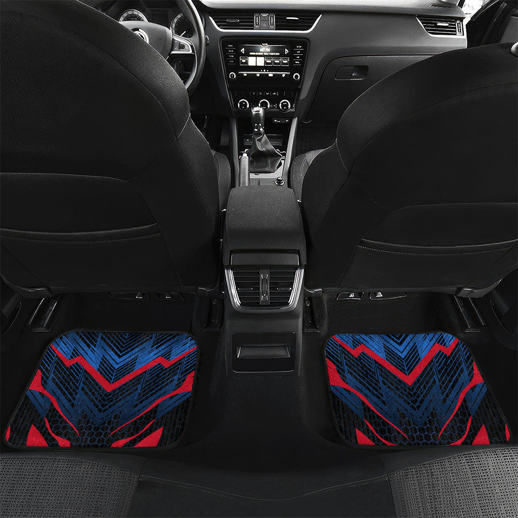 Personalized Antigua And Barbuda Cricket Falcons Car Mats Abstract Hexagon Pattern Sport