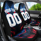 Personalized Antigua And Barbuda Cricket Falcons Car Seat Cover Abstract Hexagon Pattern Sport