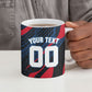 Personalized Antigua And Barbuda Cricket Falcons Ceramic Mug Abstract Hexagon Pattern Sport