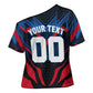 Personalized Antigua And Barbuda Cricket Falcons Cross Shoulder Shirt Abstract Hexagon Pattern Sport