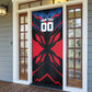 Personalized Antigua And Barbuda Cricket Falcons Door Cover Abstract Hexagon Pattern Sport