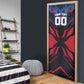 Personalized Antigua And Barbuda Cricket Falcons Door Cover Abstract Hexagon Pattern Sport
