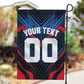 Personalized Antigua And Barbuda Cricket Falcons Garden Flag Abstract Hexagon Pattern Sport