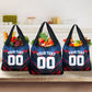 Personalized Antigua And Barbuda Cricket Falcons Grocery Bag Abstract Hexagon Pattern Sport