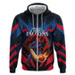 Personalized Antigua And Barbuda Cricket Falcons Hoodie Abstract Hexagon Pattern Sport