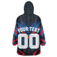 Personalized Antigua And Barbuda Cricket Falcons Kid Wearable Blanket Hoodie Abstract Hexagon Pattern Sport