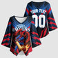 Personalized Antigua And Barbuda Cricket Falcons Kimono Sleeve Blouse Abstract Hexagon Pattern Sport