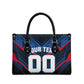 Personalized Antigua And Barbuda Cricket Falcons Leather Bag Abstract Hexagon Pattern Sport