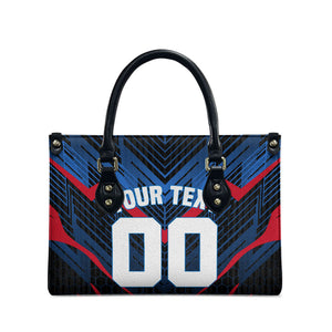 Personalized Antigua And Barbuda Cricket Falcons Leather Bag Abstract Hexagon Pattern Sport