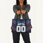 Personalized Antigua And Barbuda Cricket Falcons Leather Bag Abstract Hexagon Pattern Sport
