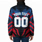 Personalized Antigua And Barbuda Cricket Falcons Padded Jacket Abstract Hexagon Pattern Sport