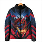 Personalized Antigua And Barbuda Cricket Falcons Padded Jacket Abstract Hexagon Pattern Sport